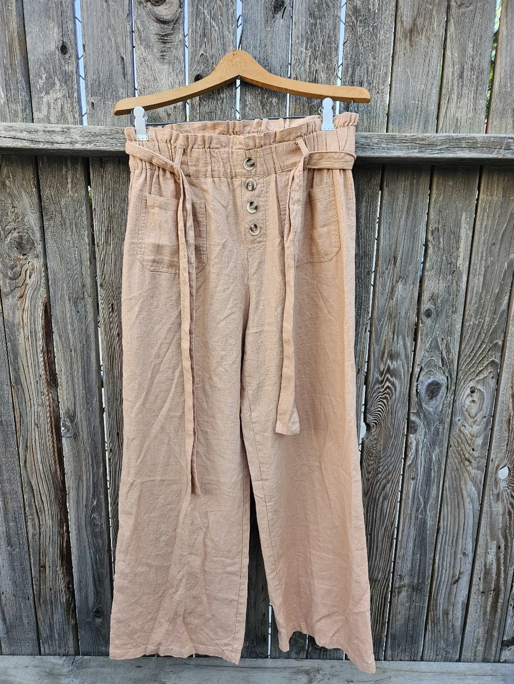 JL Wide Leg Paperbag Waist Pants in Peach Women's Size M - Picture 2 of 16
